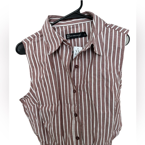 Striped Elastic Waist Shirt - Picture 3 of 9